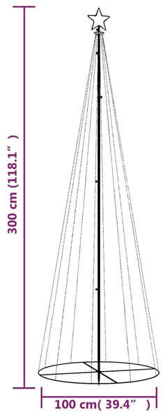 VidaXL Χριστουγεννιάτικο Δέντρο Κώνος 310 LED Ψυχρό Λευκό 100x300 εκ