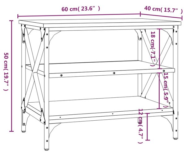 VidaXL Έπιπλο Τηλεόρασης Μαύρο 60 x 40 x 50 εκ. Επεξεργασμένο Ξύλο