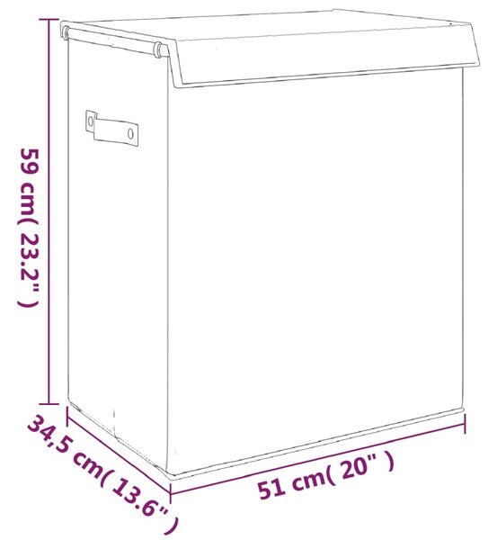 VidaXL Καλάθι Ρούχων Πτυσσόμενο Γκρι 51x34,5x59 εκ. Συνθ. Λινό Ύφασμα