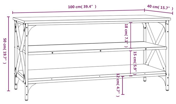 VidaXL Έπιπλο Τηλεόρασης Καπνιστή Δρυς 100x40x50 εκ. Επεξ. Ξύλο