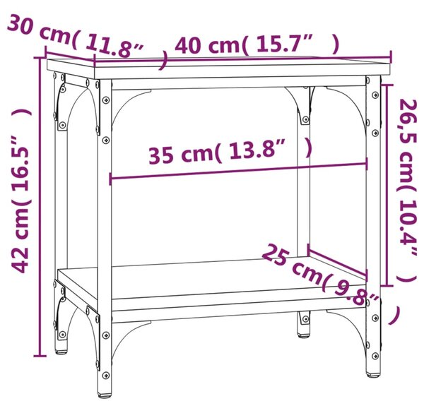 VidaXL Βοηθητικό Τραπέζι Γκρι Sonoma 40x30x42 εκ. Επεξεργασμένο Ξύλο