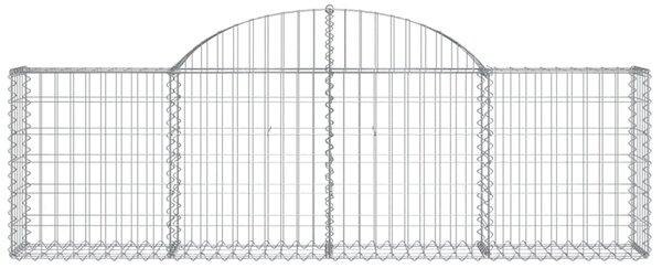 VidaXL Συρματοκιβώτια Τοξωτά 2 τεμ. 200x30x60/80 εκ. Γαλβαν. Ατσάλι