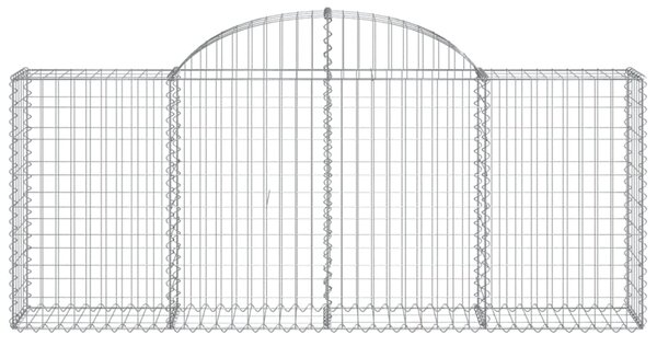 VidaXL Συρματοκιβώτια Τοξωτά 7 τεμ. 200x30x80/100 εκ. Γαλβαν. Ατσάλι