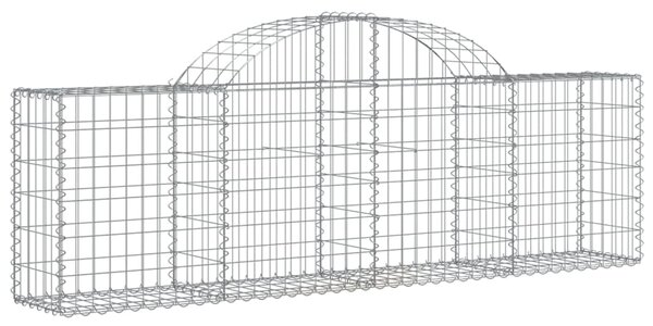 VidaXL Συρματοκιβώτια Τοξωτά 2 τεμ. 200x30x60/80 εκ. Γαλβαν. Ατσάλι