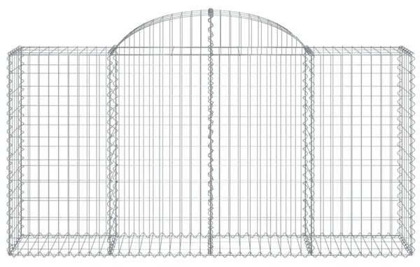 VidaXL Συρματοκιβώτια Τοξωτά 3 τεμ. 200x50x100/120 εκ. Γαλβαν. Ατσάλι