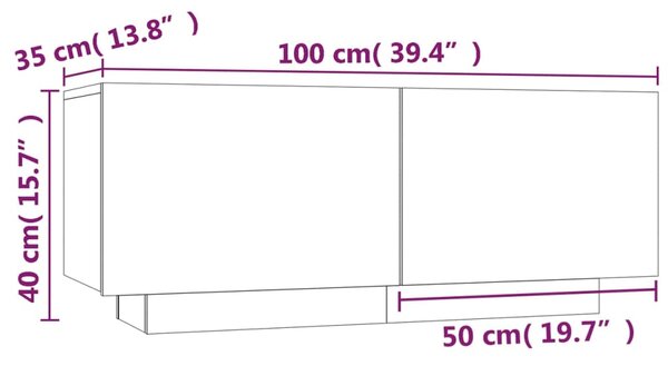 VidaXL Κομοδίνο Γκρι Sonoma 100x35x40 εκ. από Επεξεργασμένο Ξύλο