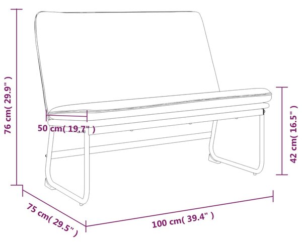 VidaXL Πάγκος Σκούρο Γκρι 100x75x76 εκ. Υφασμάτινος