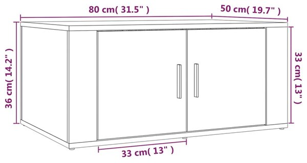 VidaXL Τραπεζάκι Σαλονιού Λευκό 80 x 50 x 36 εκ. Επεξεργασμένο Ξύλο