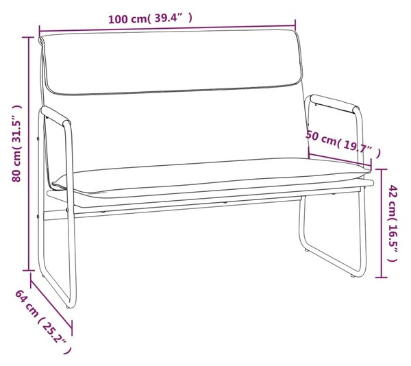 VidaXL Πάγκος Κρεμ 100 x 64 x 80 εκ. από Συνθετικό Δέρμα