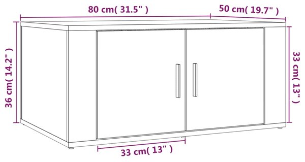 VidaXL Τραπεζάκι Σαλονιού Καφέ Δρυς 80x50x36 εκ. Επεξεργασμ. Ξύλο