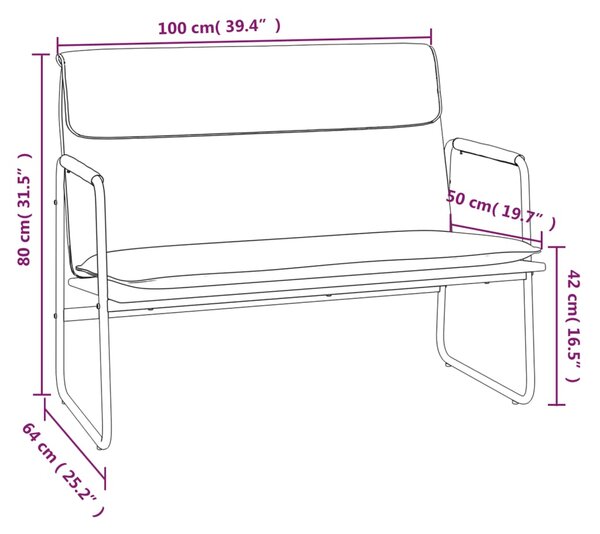 VidaXL Πάγκος Κρεμ 100 x 64 x 80 εκ. Υφασμάτινος