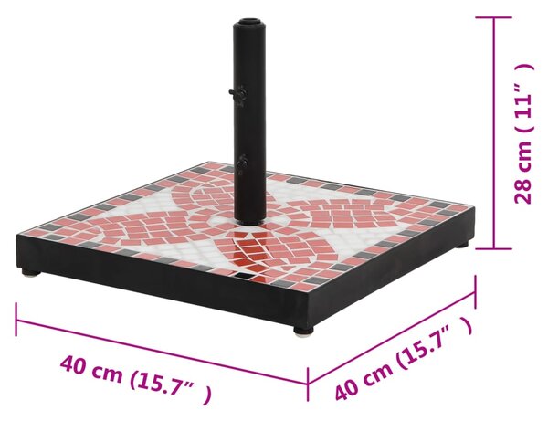 VidaXL Βάση Ομπρέλας Τετράγωνη Τερακότα και Λευκό 12 κιλών