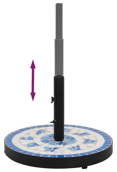 VidaXL Βάση Ομπρέλας Στρογγυλή Μπλε και Λευκό 12 κιλών