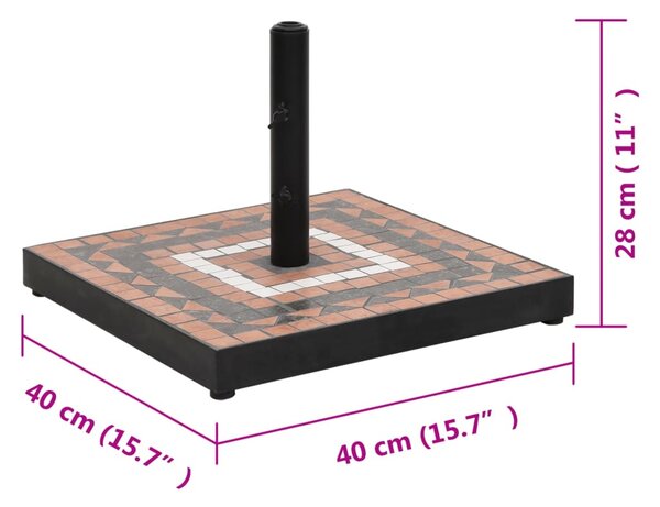 VidaXL Βάση Ομπρέλας Τετράγωνη Τερακότα και Λευκό 12 κιλών