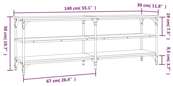 VidaXL Έπιπλο Τηλεόρασης Sonoma Δρυς 140x30x50 εκ. Επεξ. Ξύλο