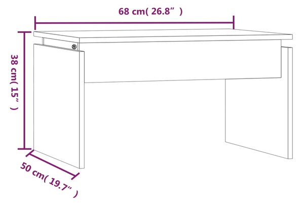 VidaXL Τραπεζάκι Σαλονιού Καπνιστή Δρυς 68x50x38 εκ. Επεξεργ. Ξύλο