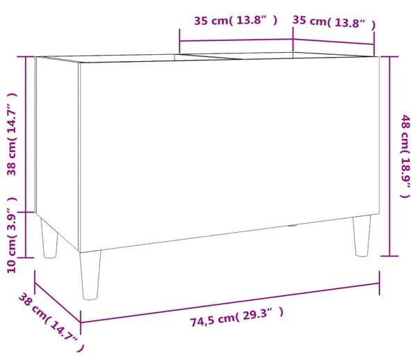 VidaXL Δισκοθήκη Καπνιστή Δρυς 74,5x38x48 εκ. από Επεξεργασμένο Ξύλο