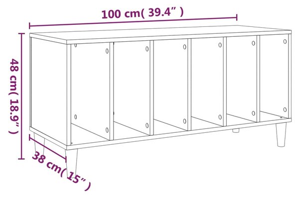 VidaXL Έπιπλο Δίσκων Λευκό 100 x 38 x 48 εκ. από Επεξεργασμένο Ξύλο