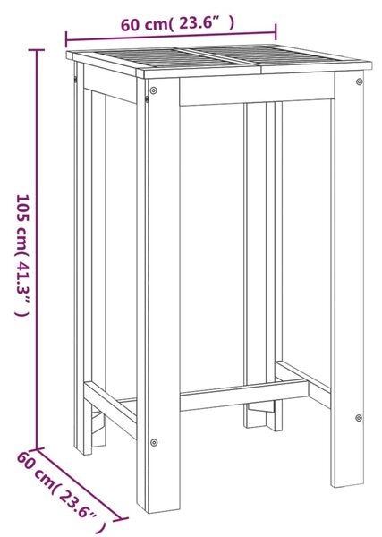 VidaXL Σετ Επίπλων Μπαρ Κήπου 3 Τεμαχίων από Μασίφ Ξύλο Ακακίας