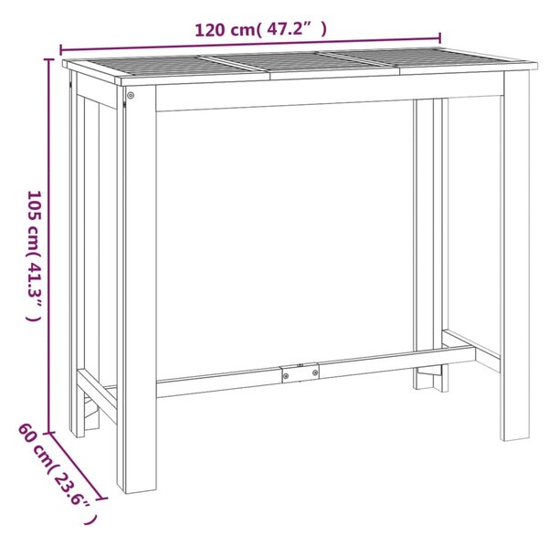 VidaXL Σετ Επίπλων Μπαρ Κήπου 5 Τεμαχίων από Μασίφ Ξύλο Ακακίας