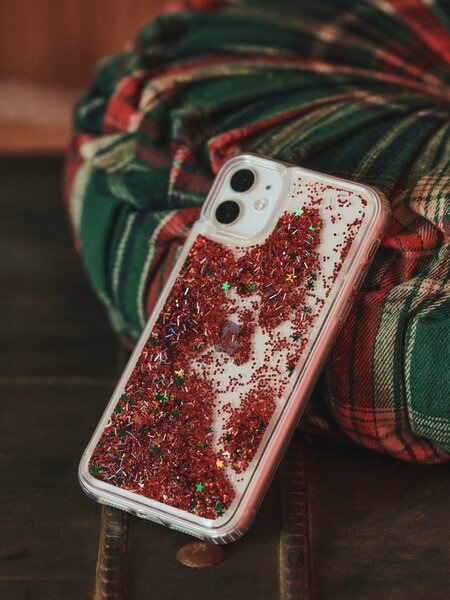 Sinsay - Γιορτινή θήκη με γκλίτερ για iPhone 11/XR - κοκκινο