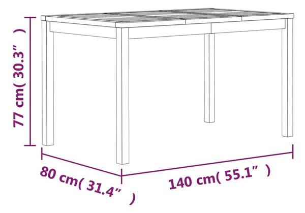 VidaXL Σετ Τραπεζαρίας Κήπου 5 Τεμαχίων από Μασίφ Ξύλο Teak