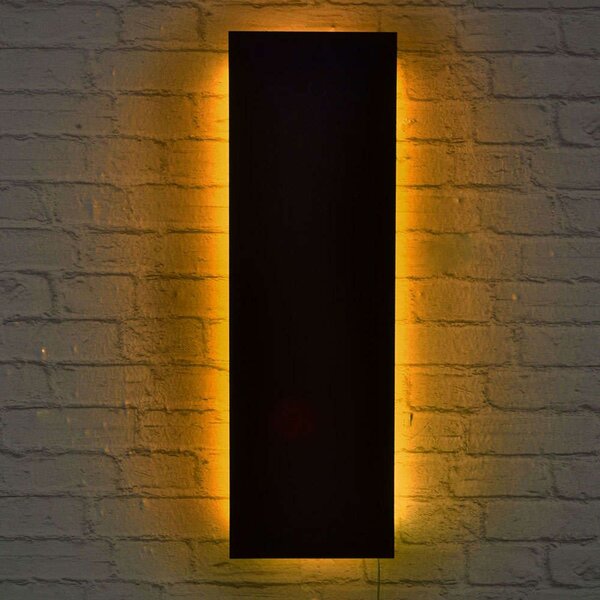 Διακοσμητικό Τοίχου Με Φως Led Rectangle 395NGR1916 75x20cm Yellow-Black Wallity