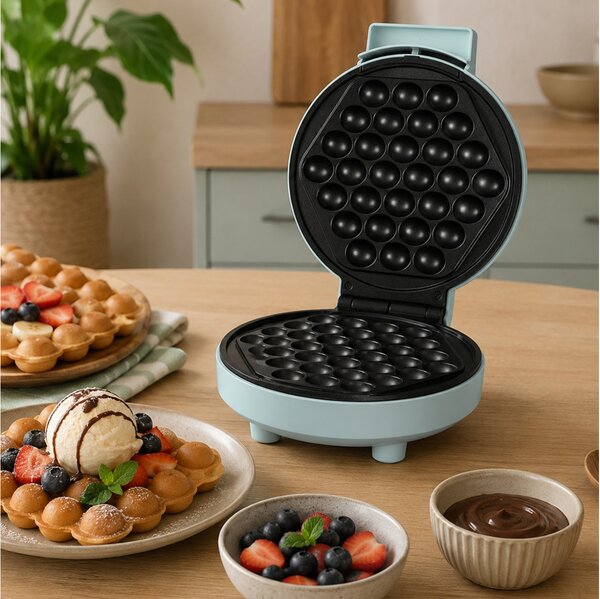 Βαφλιέρα Livoo Bubble Waffle DOP233 με ισχύ 1000W και αντικολλητική επίστρωση - Blue
