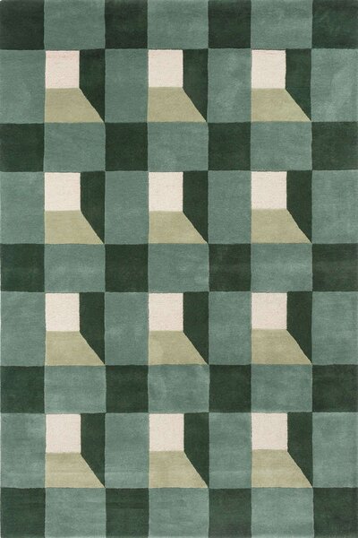 Χαλί Blocks 141907 Green Harlequin