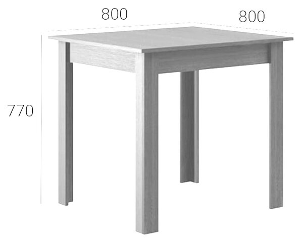 HAZEL Τραπέζι Κουζίνας Ξύλινο Sonoma 80x80x77εκ