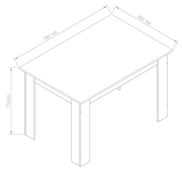 HAZEL Τραπέζι Κουζίνας Ξύλινο Λευκό 120x80x75εκ