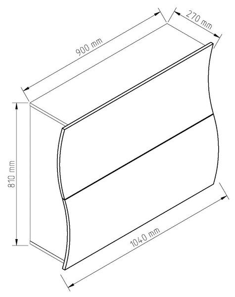 Ξύλινη Παπουτσοθήκη Wave 2D Λευκό 81x27x90cm