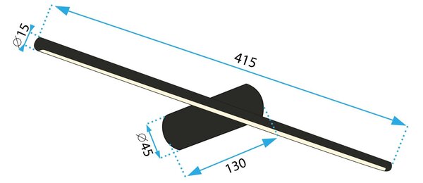 ΦΩΤΙΣΤΙΚΟ ΤΟΙΧΟΥ ΜΠΑΝΙΟΥ LED 40CM APP1341-W Μαύρο