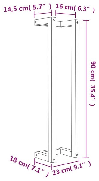 VidaXL Πετσετοκρεμάστρα 23x18x90 εκ. από Μασίφ Ξύλο Πεύκου