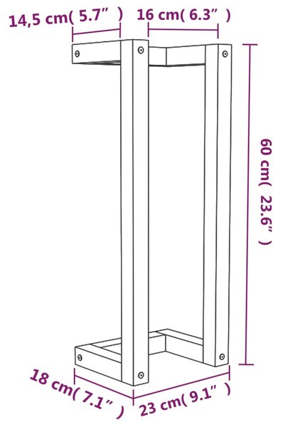 VidaXL Πετσετοκρεμάστρα 23x18x60 εκ. από Μασίφ Ξύλο Πεύκου