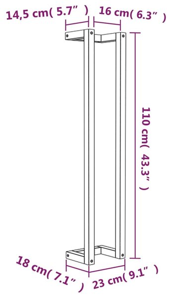 VidaXL Πετσετοκρεμάστρα 23x18x110 εκ. από Μασίφ Ξύλο Πεύκου