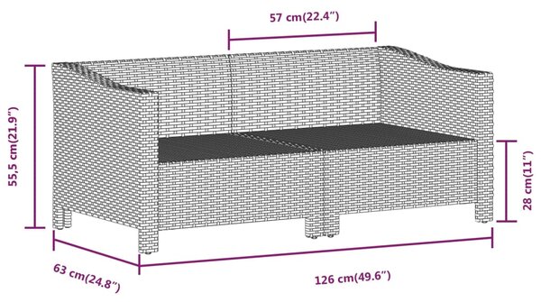 VidaXL Σαλόνι Κήπου Σετ 5 Τεμαχίων Γκρι Συνθετικό Ρατάν με Μαξιλάρια