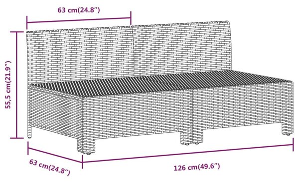 VidaXL Σαλόνι Κήπου 7 Τεμαχίων Γκρι από Συνθετικό Ρατάν με Μαξιλάρια