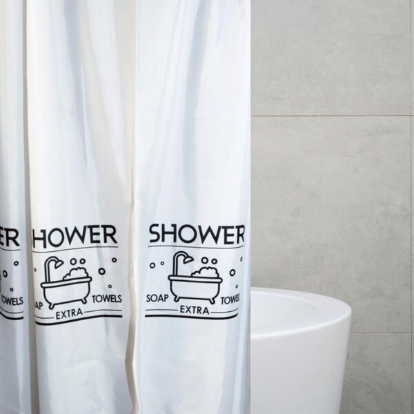 Κουρτίνα Μπάνιου (240x200) Με Κρίκους San Lorentzo White Shower