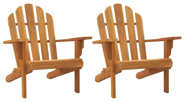 VidaXL Καρέκλες Κήπου Adirondack 2 τεμ. 79x95x92 εκ. Μασίφ Ξύλο Teak