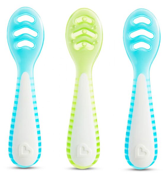 Κουτάλια Φαγητού (Σετ 3τμχ) Munchkin Gentle Dip Blue-Green