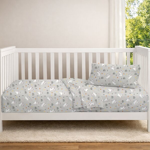 Σεντόνι Κούνιας Με Λάστιχο (70x140+15) Dimcol Rabbit Garden 586 Grey