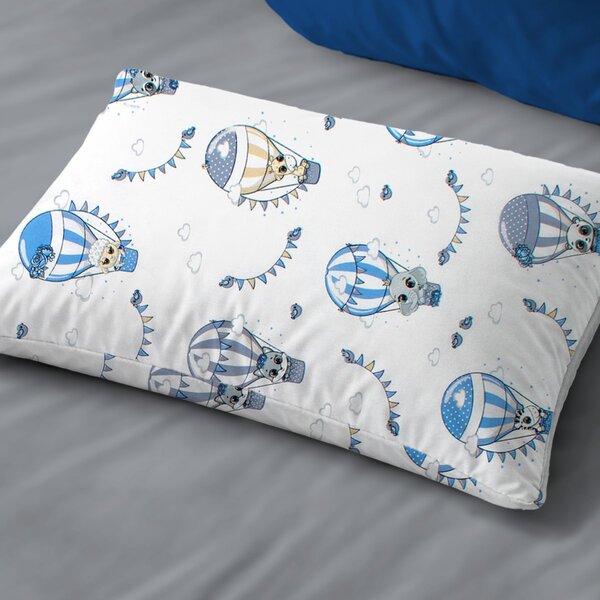 Παιδική Μαξιλαροθήκη (50x70) Dimcol The Floating Zoo 596 White -Blue
