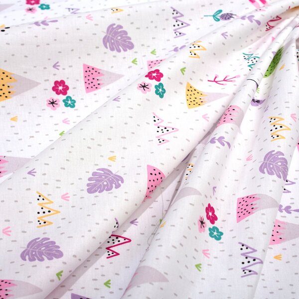 Σεντόνι Λίκνου (80x110) Dimcol Whimsical Mountainside 587 White - Pastel Lilac