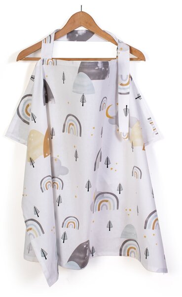 Κάλυμμα Θηλασμού Dimcol Rainbow 01 White - Grey