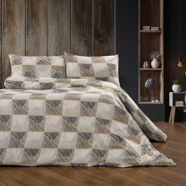 Παπλωματοθήκη Μονή (160x240) Dimcol Κλεοπάτρα 609 Beige -Black