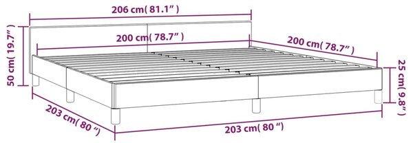 VidaXL Σκελετός Κρεβατιού Χωρίς Στρώμα Μαύρο 200x200 εκ. Βελούδινο