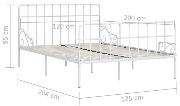 VidaXL Πλαίσιο Κρεβατιού με Τελάρο Λευκό 120 x 200 εκ. Μεταλλικό