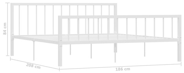 VidaXL Πλαίσιο Κρεβατιού Λευκό 180 x 200 εκ. Μεταλλικό