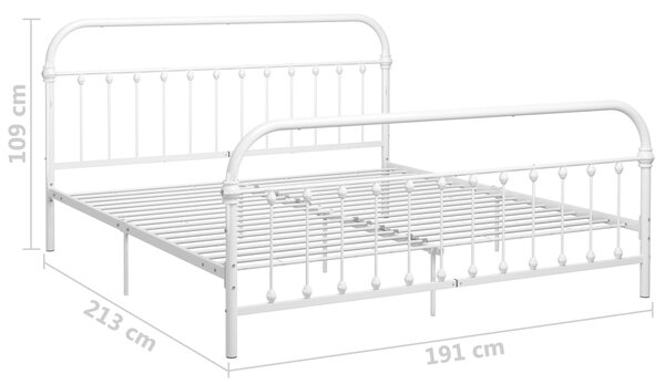 VidaXL Πλαίσιο Κρεβατιού Λευκό 180 x 200 εκ. Μεταλλικό